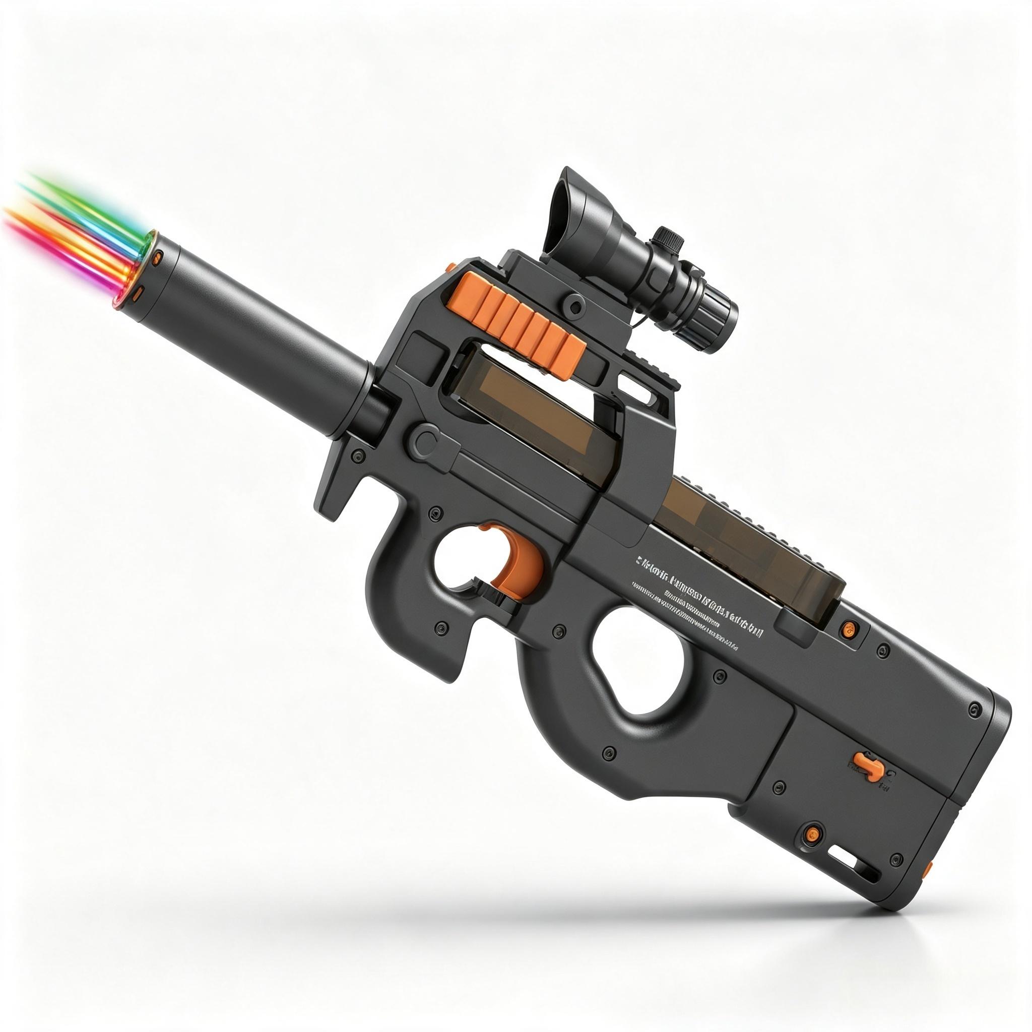 SY-0058 Solid Color P90 Electric Toy Blaster with Colorful Light Nozzle
