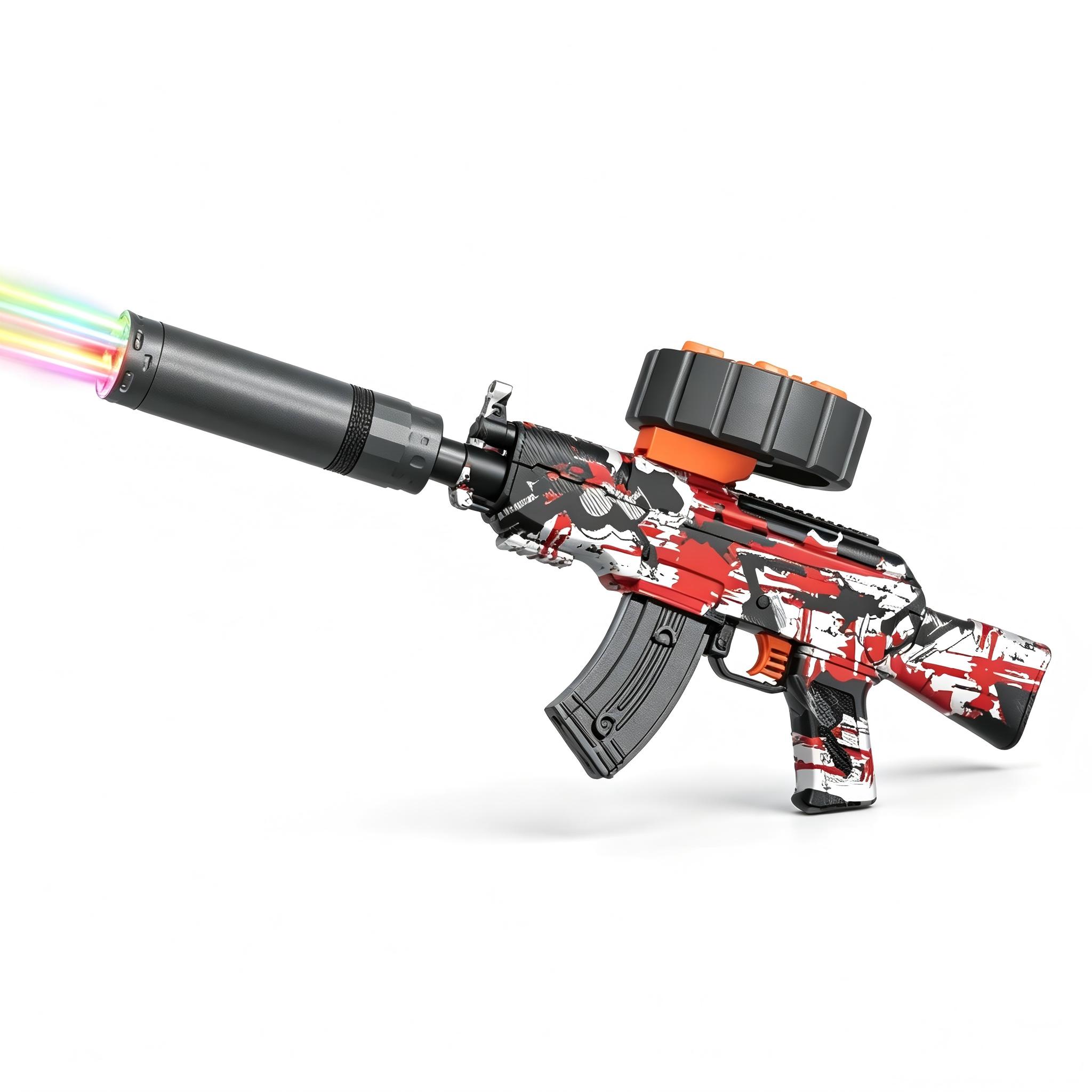 SY-0085 Graffiti AK47 Electric Toy Blaster with Colorful Light Nozzle