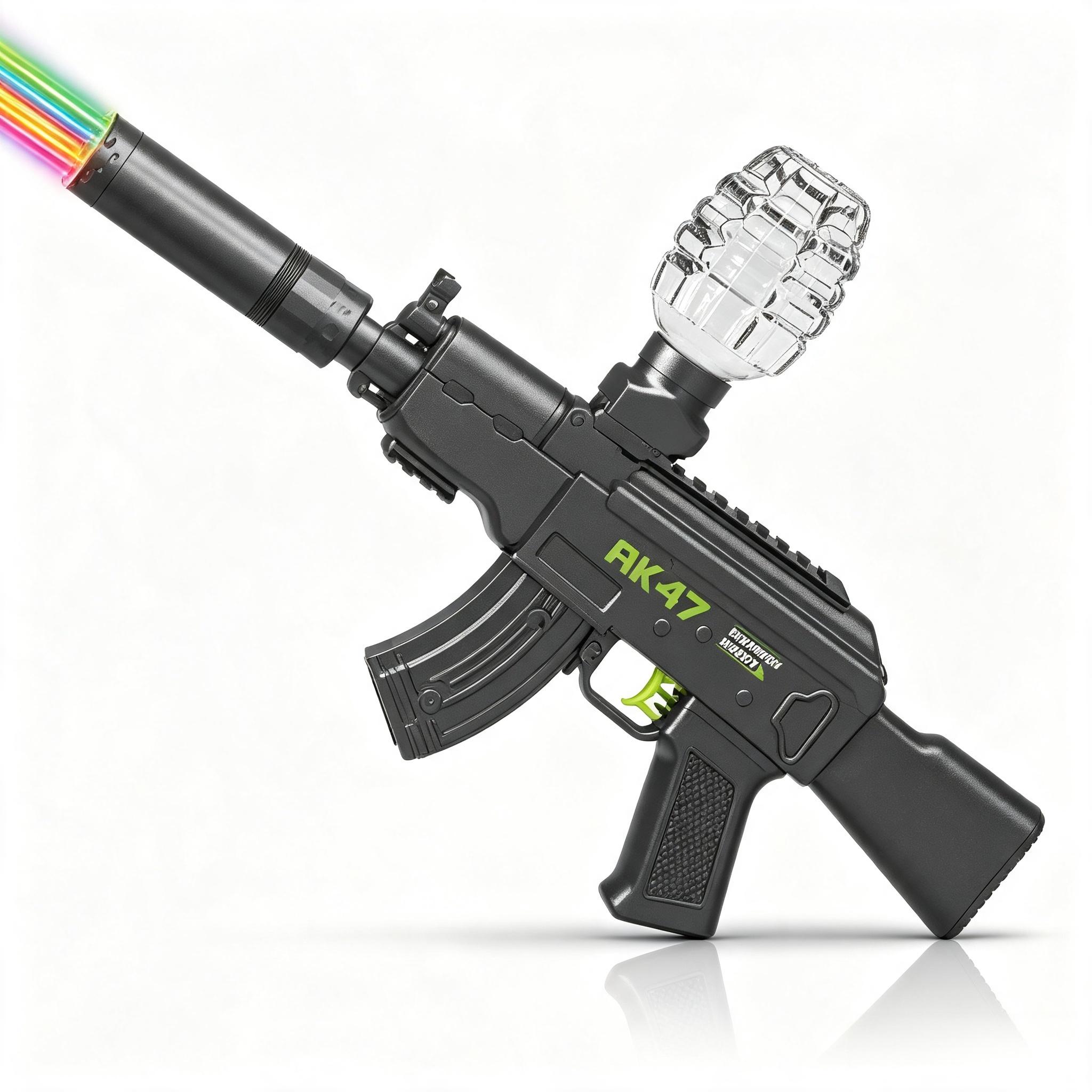 SY-0161 Solid Color AK47 Electric Toy Blaster with Colorful Light Nozzle