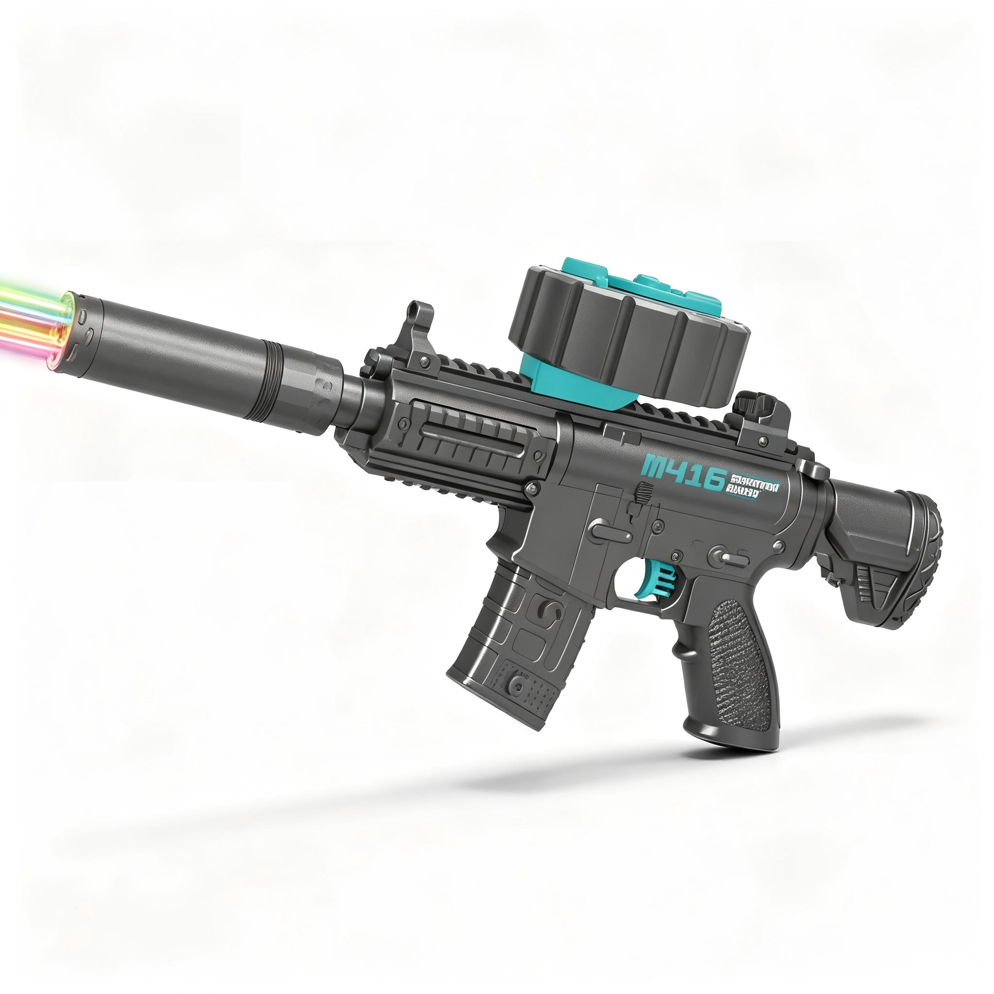 SY-0175 Solid Color M416 Electric Toy Blaster with Colorful Light Nozzle