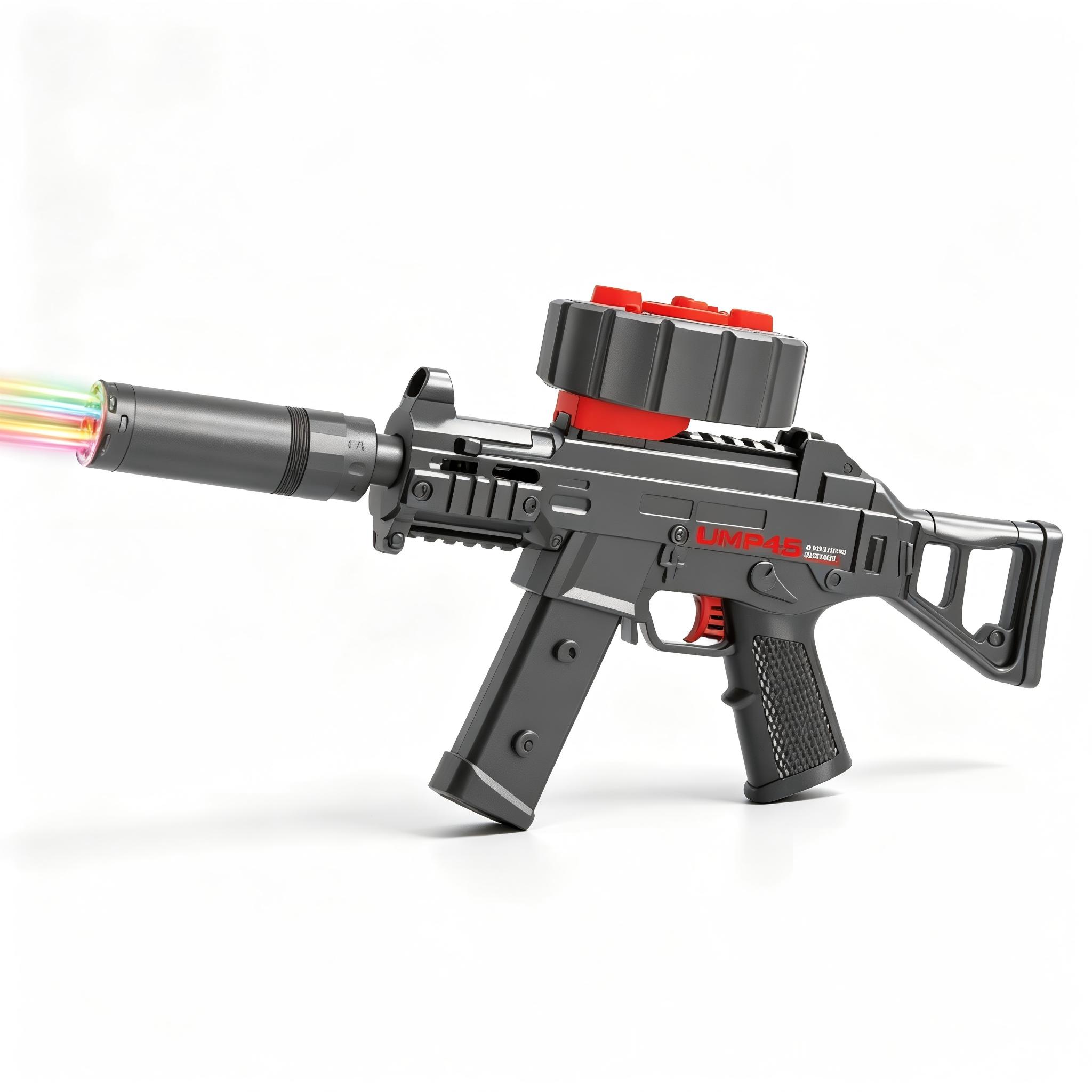 SY-0188 Solid Color UMP45 Electric Toy Blaster with Colorful Light Nozzle