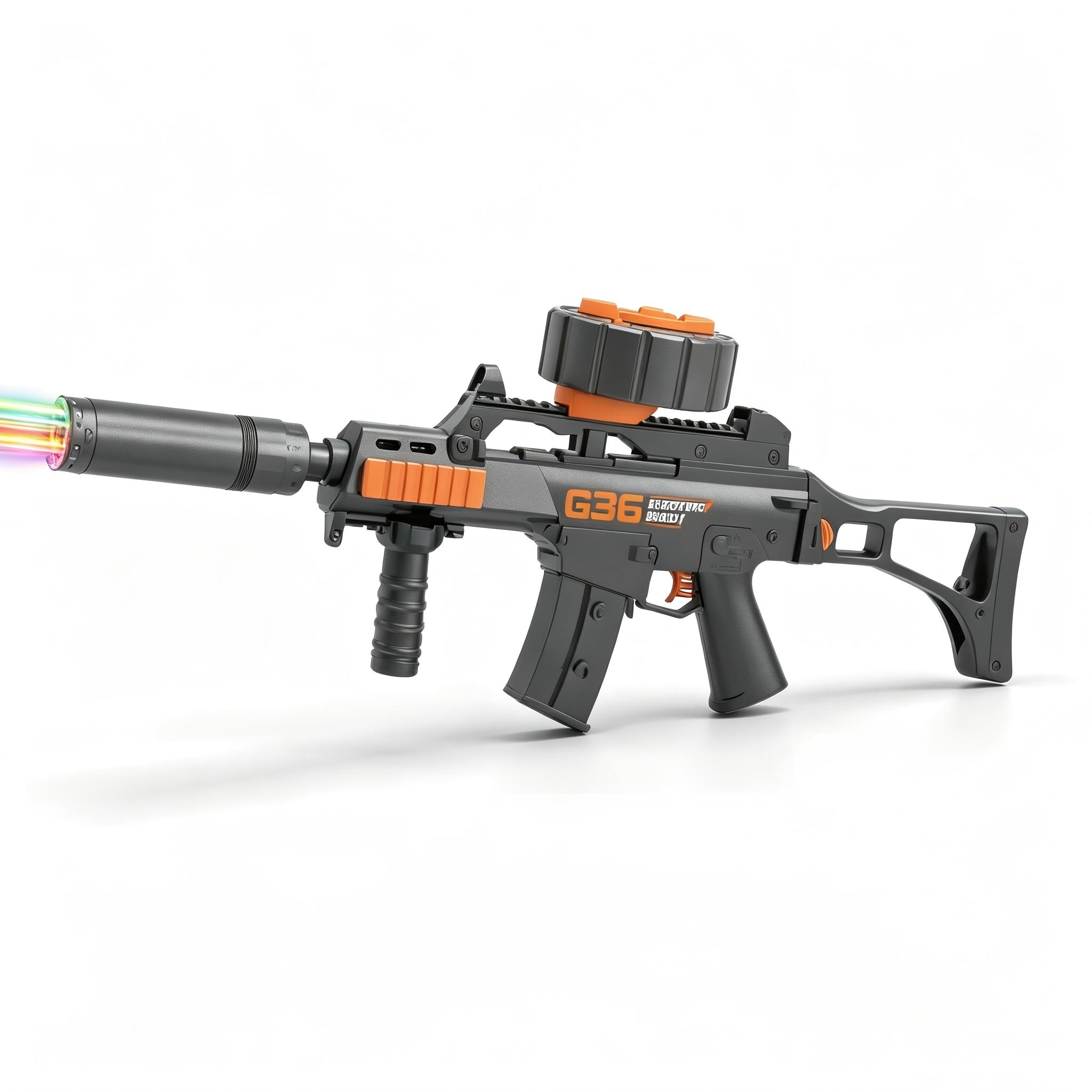 SY-0195 Solid Color G36C Electric Toy Blaster with Colorful Light Nozzle