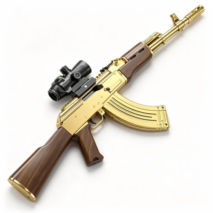 Handi HD749B Gold-Plated Version - AK47 Electric Ejection Soft Dart Blaster