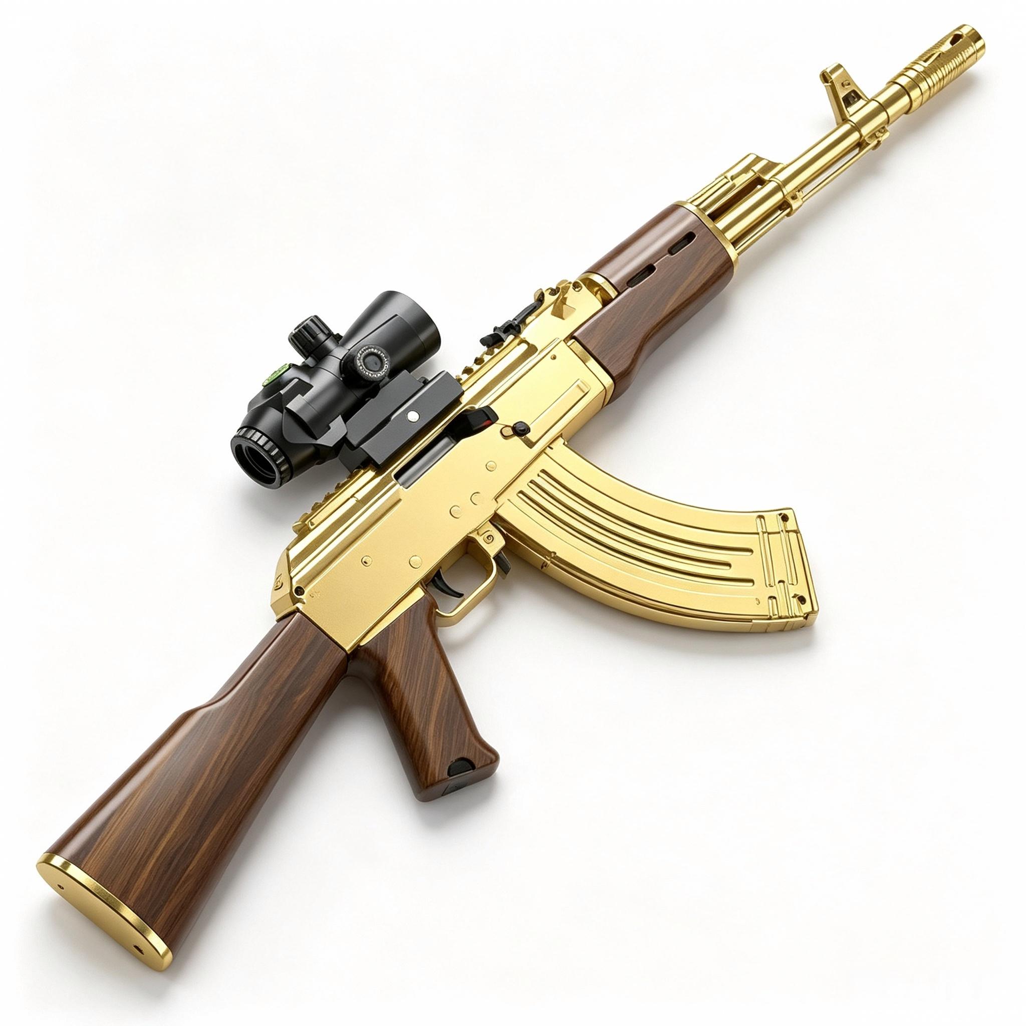 Handi HD749B Gold-Plated Version - AK47 Electric Ejection Soft Dart Blaster