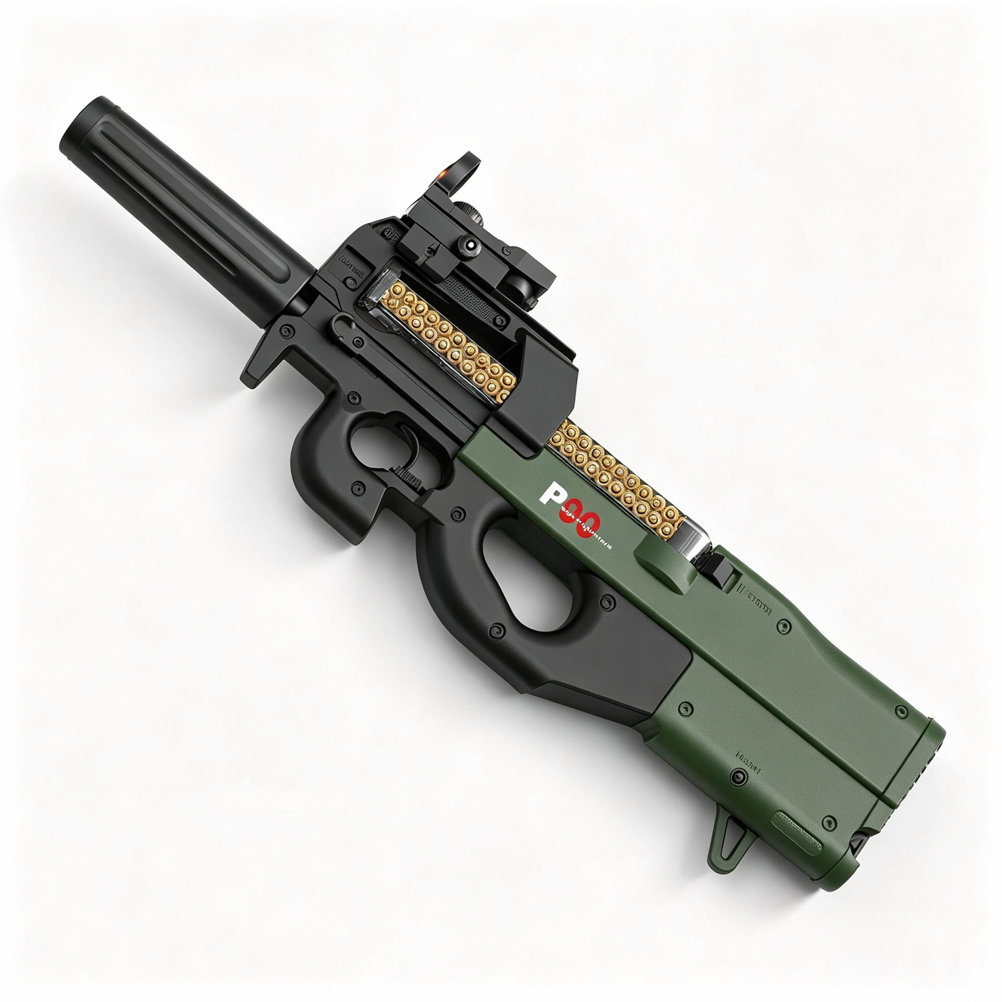 Handi HD768B Green Version - P90 Electric Ejection Soft Dart Blaster