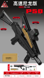 Handi HD798A Black Version - P50 with Stock Electric Ejection Soft Dart Blaster