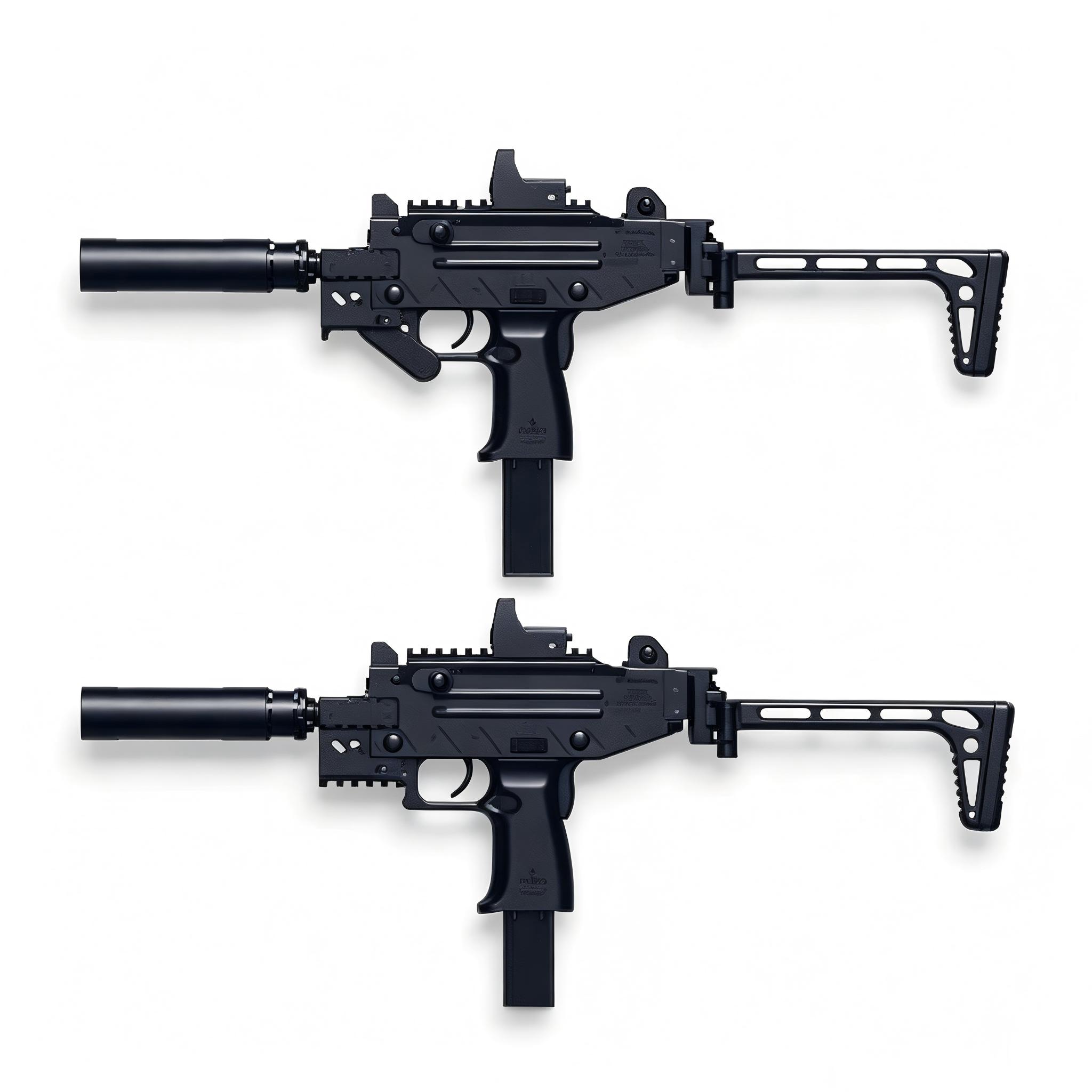 Zhanying 666 (A.B) Black Version - UZI-PRO Tactical Soft Bullet Toy Gun